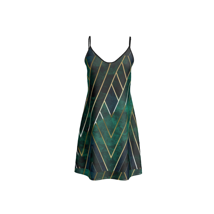 Short Silk Slip Dress | Green