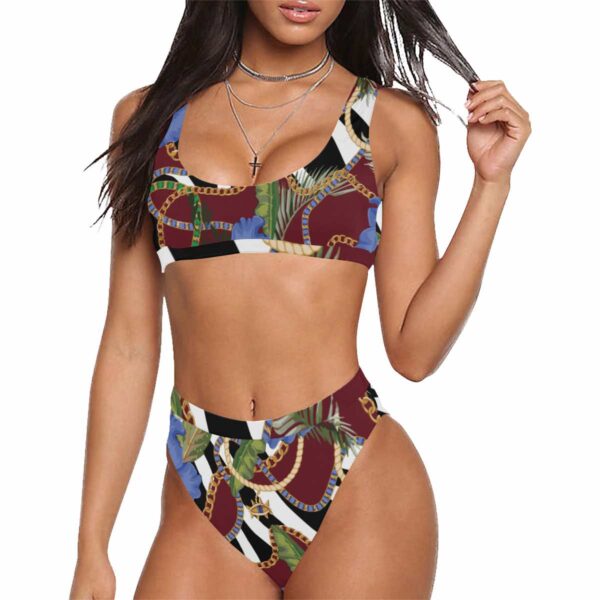 Sport Top & High Waist Bikini Bottoms