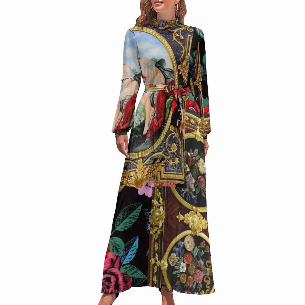 Long Sleeve High Neck Dress