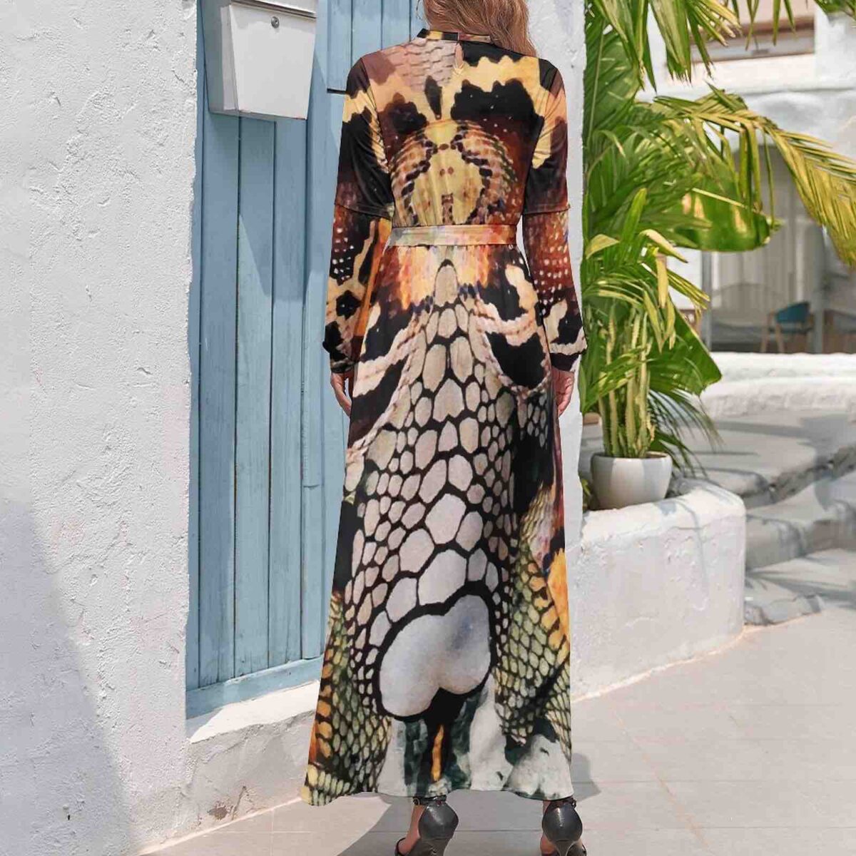 Long Sleeve High Neck Dress - Image 2