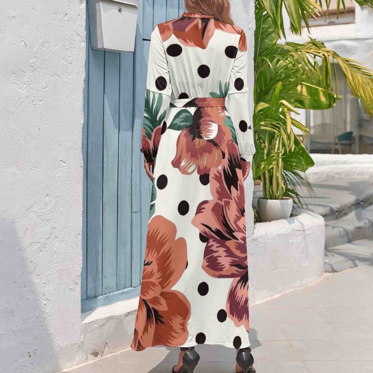 Long Sleeve High Neck Dress - Image 2