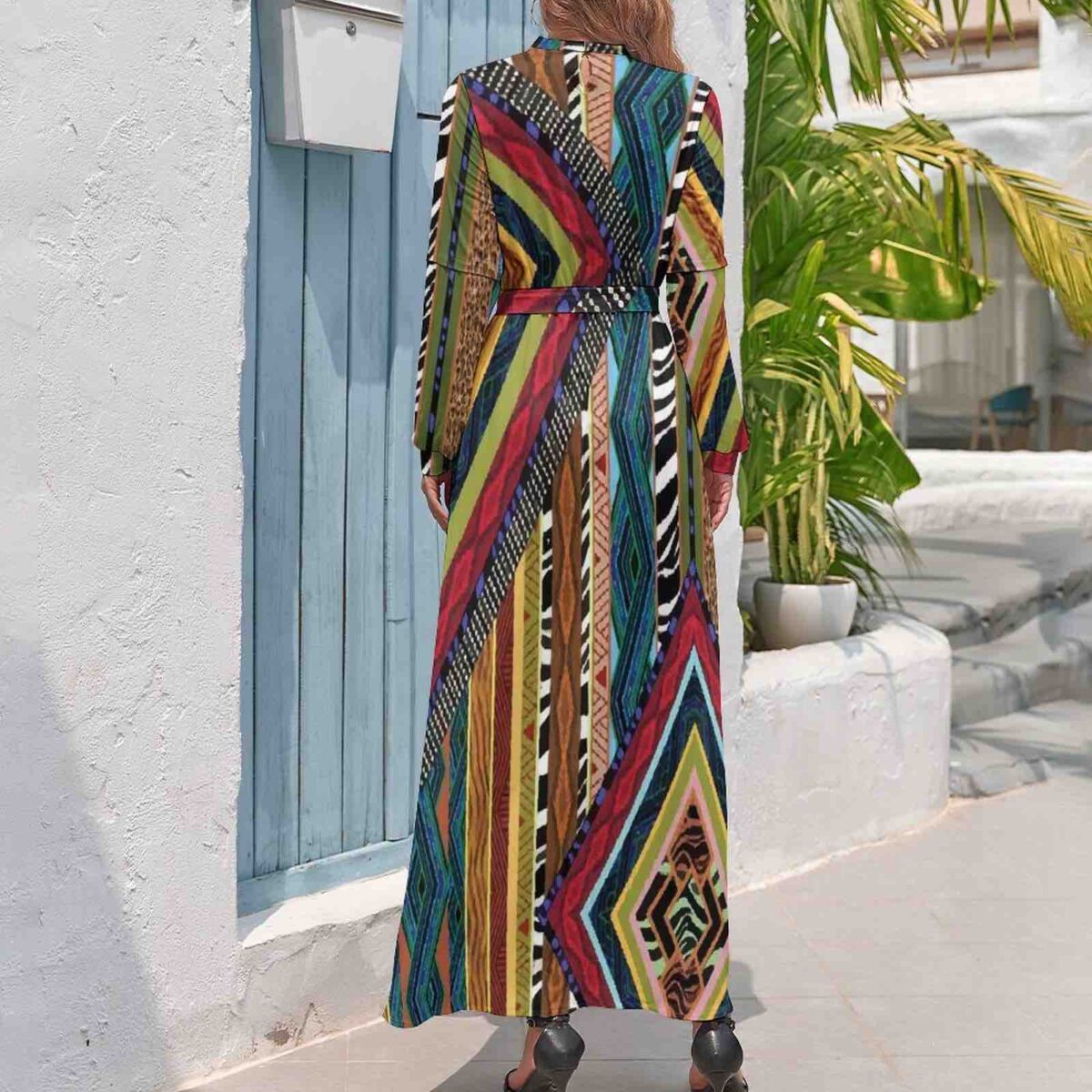 Long Sleeve High Neck Dress - Image 2