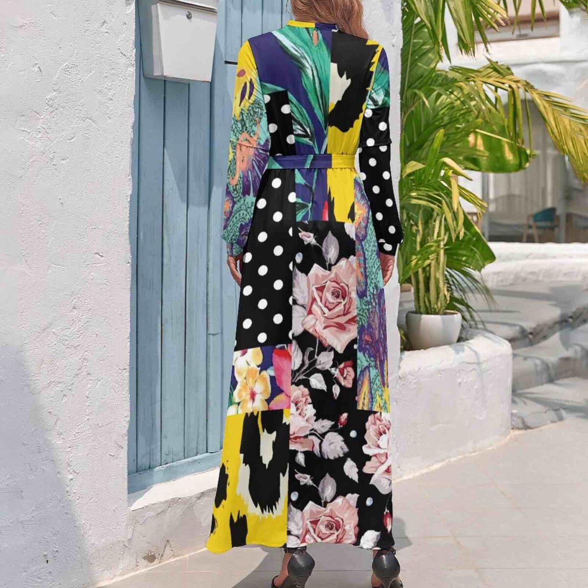Long Sleeve High Neck Dress - Image 2