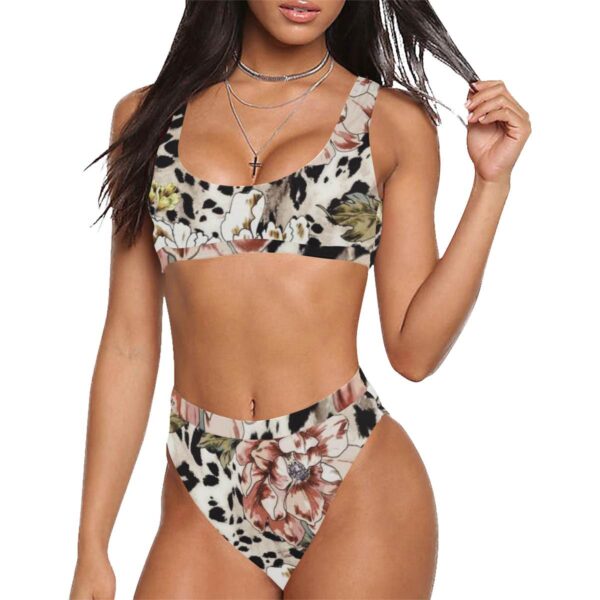 Sport Top & High Waist Bikini Bottoms