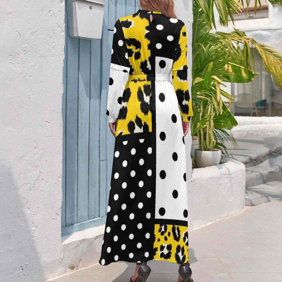 Long Sleeve High Neck Dress - Image 2