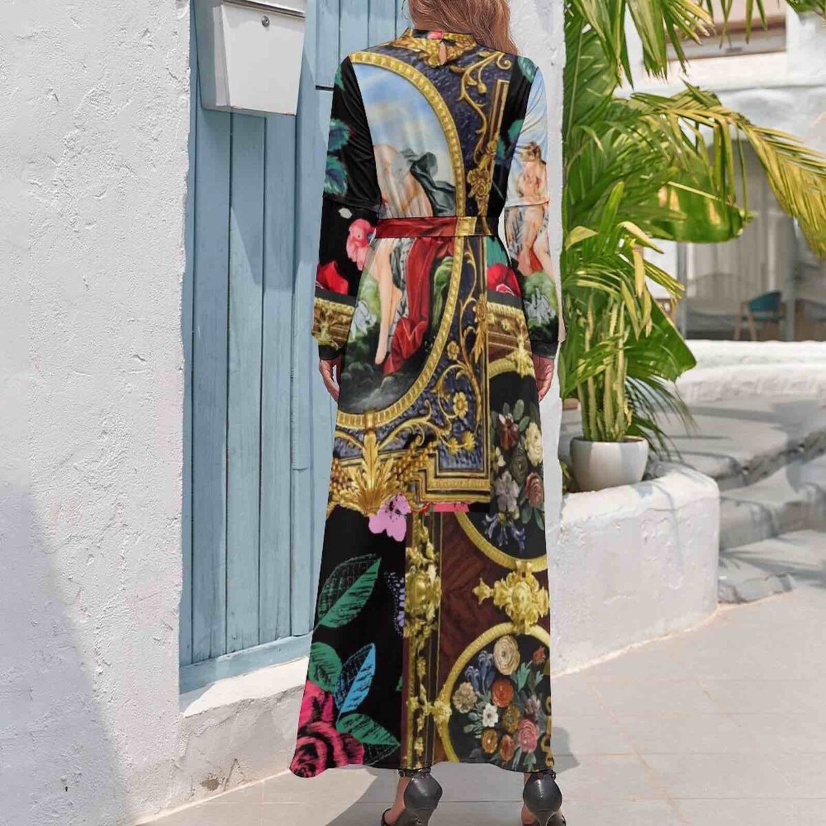 Long Sleeve High Neck Dress - Image 2