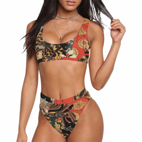 Sport Top & High Waist Bikini Bottoms