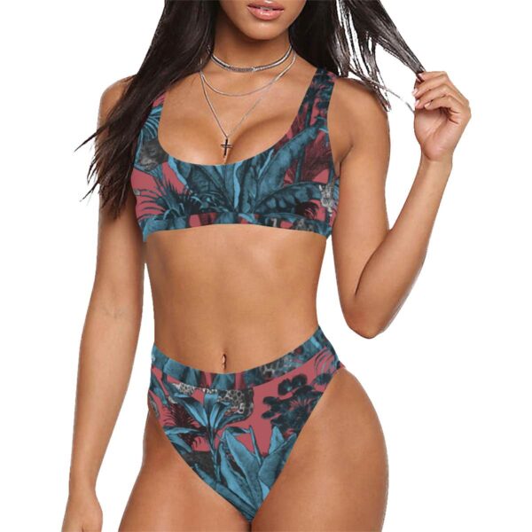 Sport Top & High Waist Bikini Bottoms