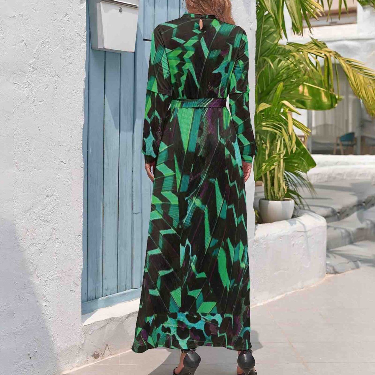 Long Sleeve High Neck Dress - Image 3