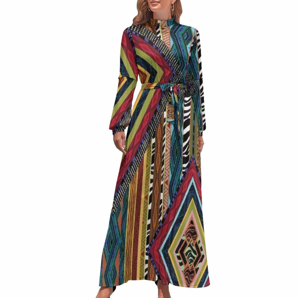 Long Sleeve High Neck Dress